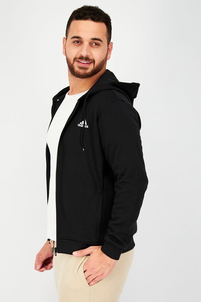 Adidas Men Sportswear Fit Training Full Zip Hoodie Jacket, Black - Image 4